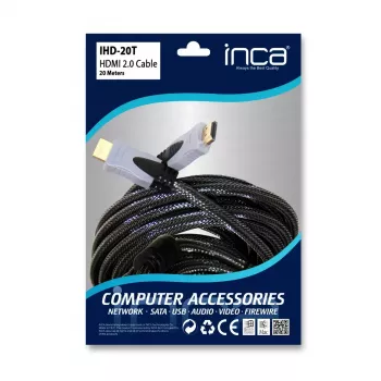 HDMI kabelis Inca IHD-20T 20 m HDMI Type A vīriešu pelēks