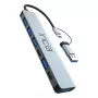 USB Hubs Inca IUTP-7T USB 3.2 Gen 1 Type-A Type-C 5000 Mbit/s Pelēks