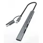 USB centrmezgls Inca IUTP-06TX Type-A Type-C 5000 Mbit/s Pelēks