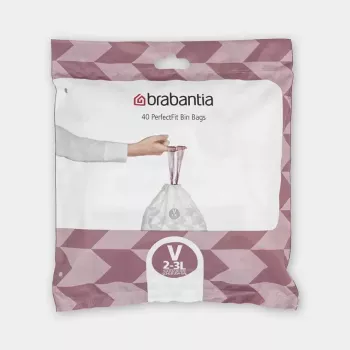 Atkritumu maisiņi BRABANTIA 100253 3 L tvertnēm, balti, plastmasa, 40 gab.