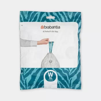 Atkritumu maisi BRABANTIA 137846, 45 L, balti, 40 gab.