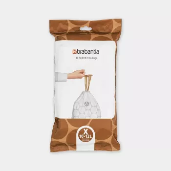Atkritumu maisi BRABANTIA 12 L Balti, 40 gab. (modelis 138041) plastmasas ieliktņi 490×357 mm
