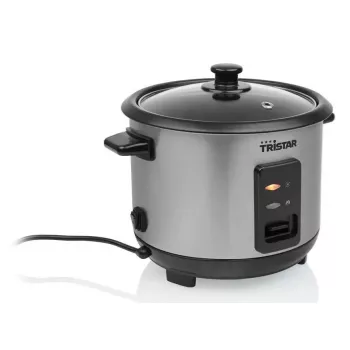 Rīsu plīts Tristar RK-6146 — 1 L, 400 W, melns/sudrabs