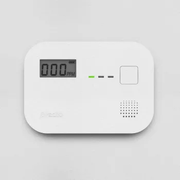 Oglekļa monoksīda detektors Alecto COA3910 — elektroķīmiskais CO sensors, bateriju darbināms, balts, 110×78×37 mm