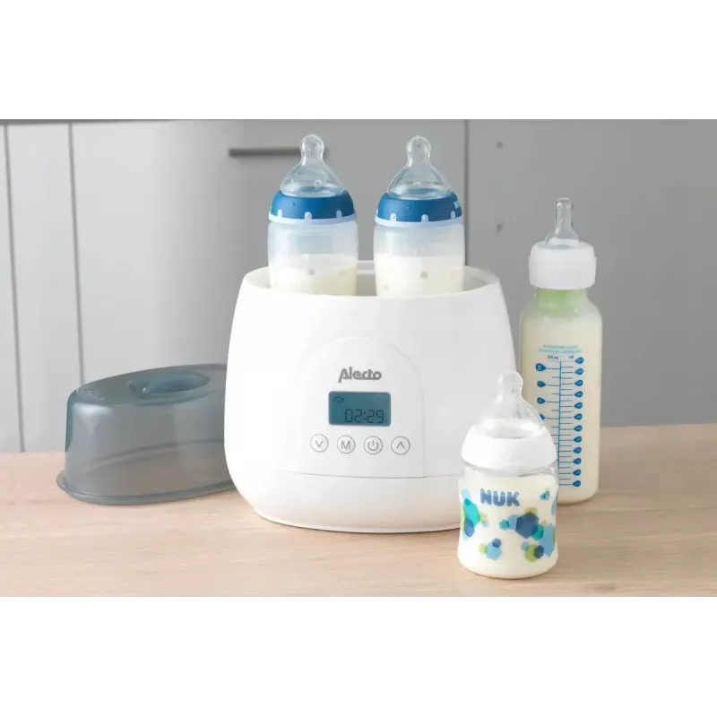 Pudeļu sildītājs Alecto BW700TWIN — dubults 3-in-1 elektriskais pudeļu sildītājs, 512 W, 230 V, balts