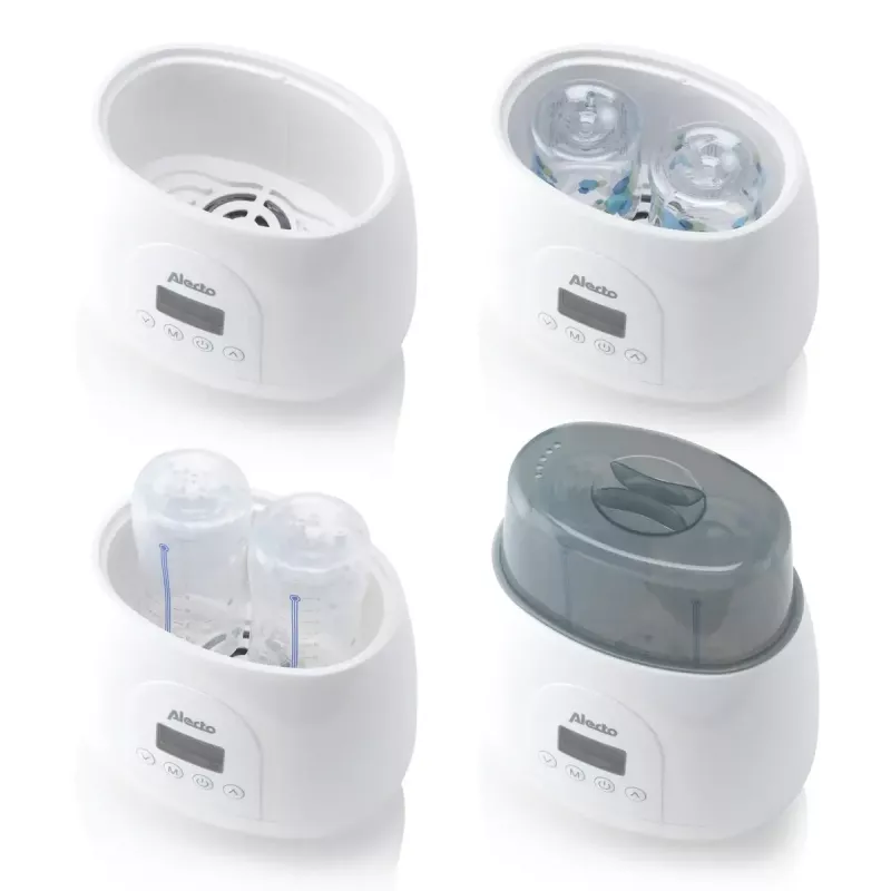 Pudeļu sildītājs Alecto BW700TWIN — dubults 3-in-1 elektriskais pudeļu sildītājs, 512 W, 230 V, balts