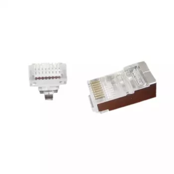 RJ-45 vadu savienotājs Gembird LC-PTF-01/100, F/UTP, brūns/sudrabs/caurspīdīgs, 10 gab.