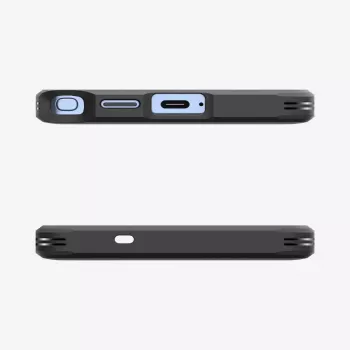Spigen Tough Armor AI melns vāciņš Galaxy S25 Ultra ar galda statīvu