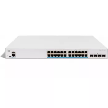 Tīkla slēdzis Cisco CATALYST 1300X 24-portu 2.5GE UPoE ar 4x10G SFP+ augšsaitēm (C1300X-24MU-4X)