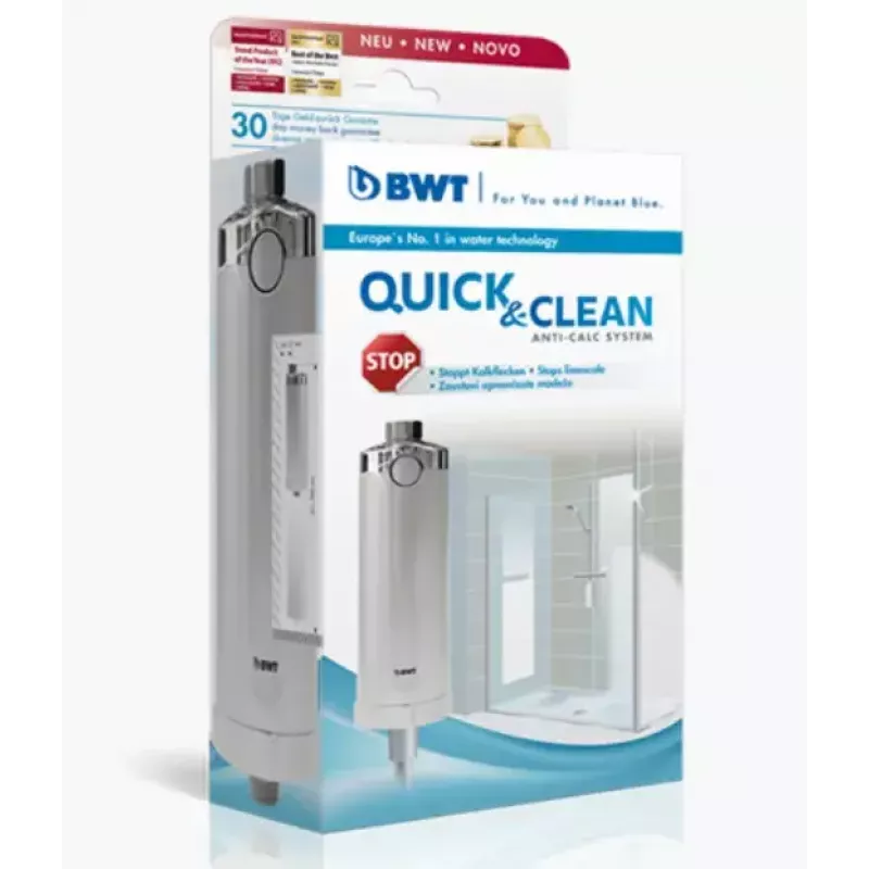 BWT Quick & Clean pretkaļķa dušas ūdens filtrs, balts