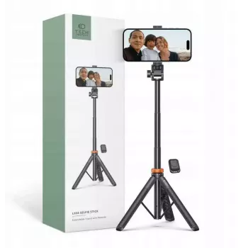 Tech-Protect L03S pašfotografēšanas statīvs ar Bluetooth tālvadību, melns