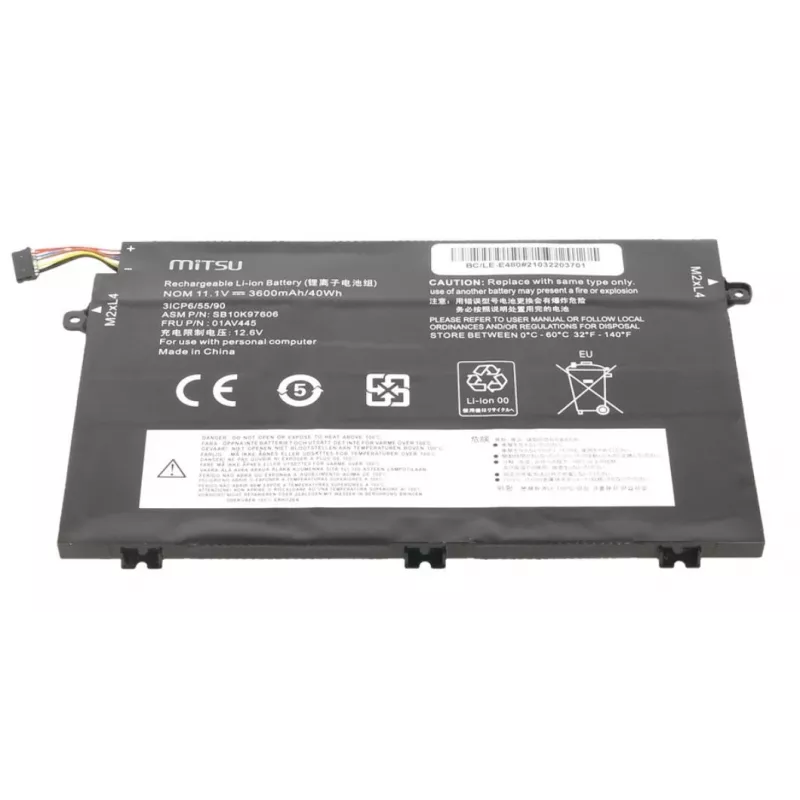 Mitsu akumulators Lenovo BC/LE-E480 3600mAh (40Wh) 11.1V