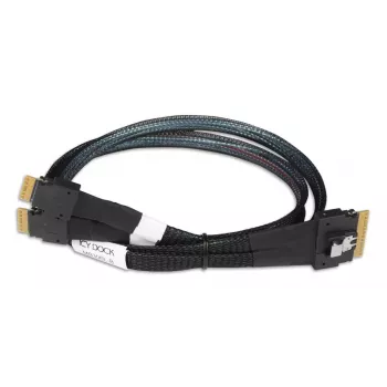ICY DOCK SlimSAS 8i SFF-8654 uz 2x SlimSAS 4i SFF-8654 kabelis - 0,5 m