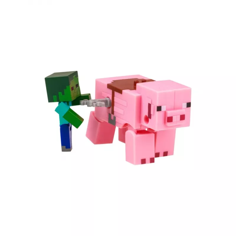 Minecraft S2 3D Uztināma Rotaļlieta - Bēbja Zombijs un Cūka