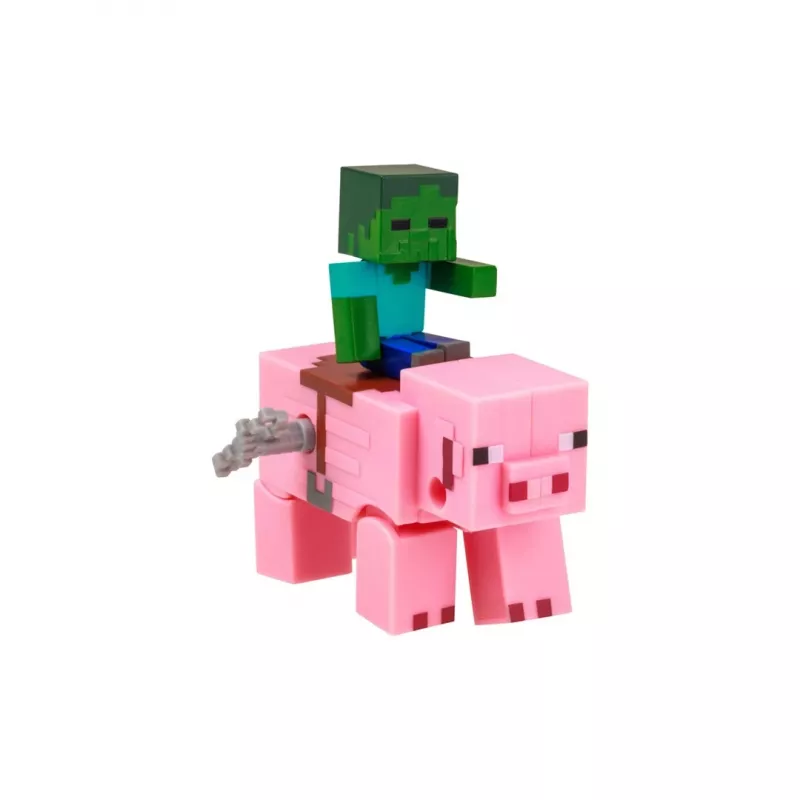 Minecraft S2 3D Uztināma Rotaļlieta - Bēbja Zombijs un Cūka