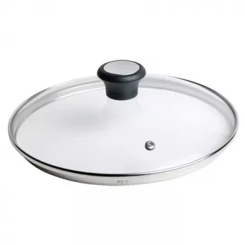 Tefal 28097612 pannas vāks, apaļš, melns, nerūsējošais tērauds, caurspīdīgs
