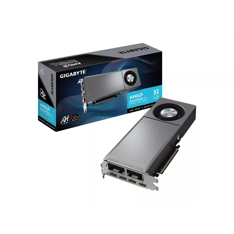 GIGABYTE Radeon AI PRO R9700 AI TOP 32G Grafiskā karte, 32GB GDDR6 - Retail