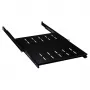 19 inch 1U izbīdāms plaukts EFB Elektronik 350–450 mm dziļums, 30 kg slodze, 600 mm skapja dziļumam, regulējama priekšējā/aizmugurējā montāža, tērauds RAL7035/RAL9005