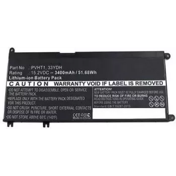 CoreParts klēpjdatora akumulators 52Wh Li-ion 15.2V 3400mAh Melns 7FHHV (7FHHV-CP)