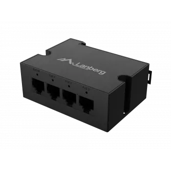 Slēdzis Lanberg DIN-FE4-AT-30W 1xIN 3xOUT 100MB PoE pagarinātājs Fast Ethernet Din Sliežu AT 30W