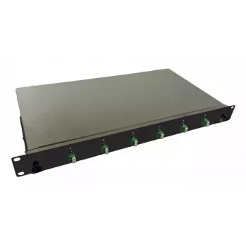 helos Fiber Optic 19 Splice Box 6 x LC/APC Duplex OS2, šķiedru savienojums pabeigts, melns