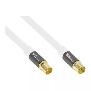 Antenas kabelis SmartFLEX, IEC/koaksiālais spraudnis un ligzda, apzeltīts, četrkārtīgi ekranēts, ekranēšanas efektivitāte 120 dB, balts, 1,5 m, Good Connections® (GC-M2042)