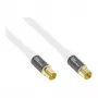 Antenas kabelis SmartFLEX, IEC/koaksiālais spraudnis un ligzda, apzeltīts, četrkārtīgi ekranēts, ekranēšanas efektivitāte 120 dB, balts, 1,5 m, Good Connections® (GC-M2042)