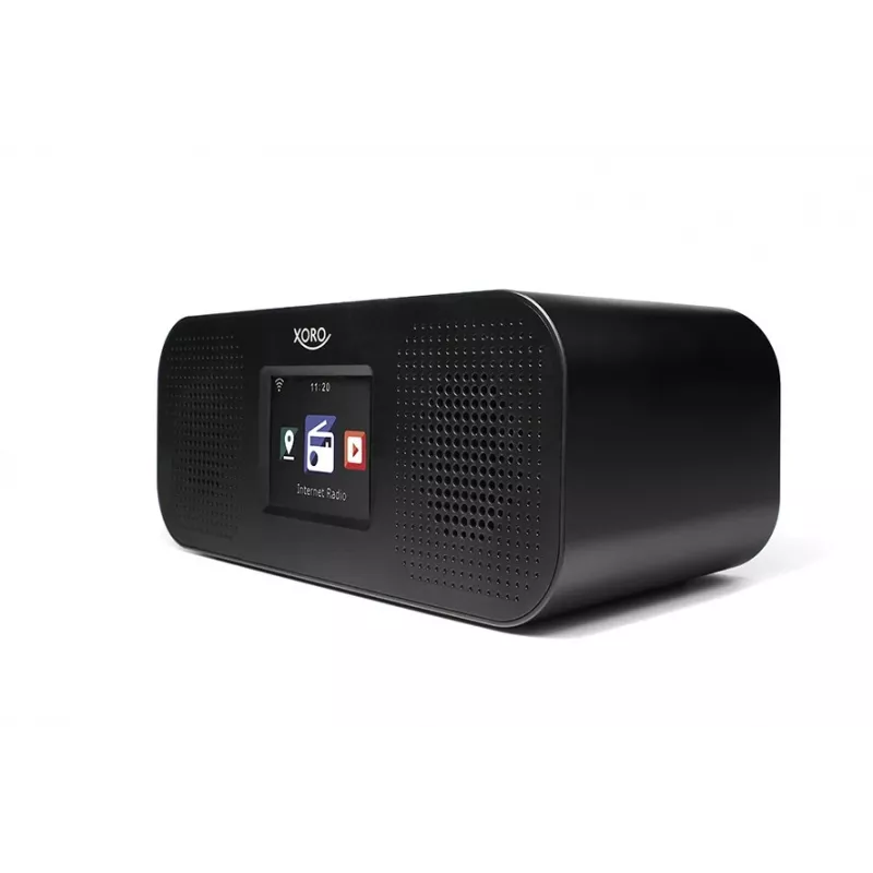 Xoro SAT100375 pulkstenis-modinātājs ar radio, Bluetooth, krāsu displeju un stereo skaļruņiem