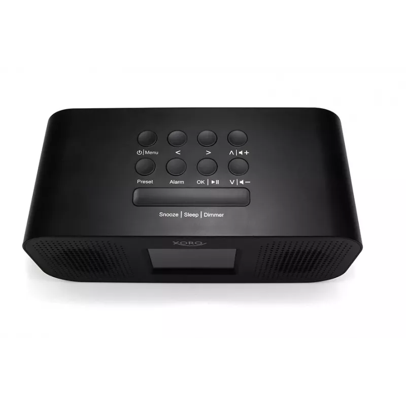 Xoro SAT100375 pulkstenis-modinātājs ar radio, Bluetooth, krāsu displeju un stereo skaļruņiem