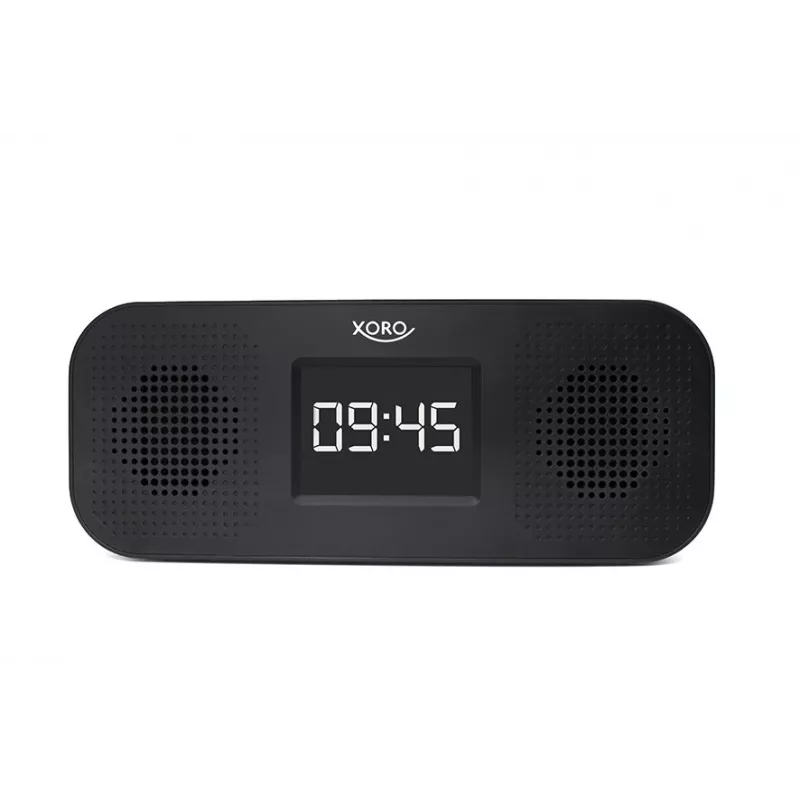 Xoro SAT100375 pulkstenis-modinātājs ar radio, Bluetooth, krāsu displeju un stereo skaļruņiem