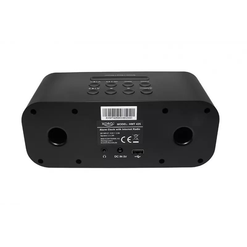 Xoro SAT100375 pulkstenis-modinātājs ar radio, Bluetooth, krāsu displeju un stereo skaļruņiem