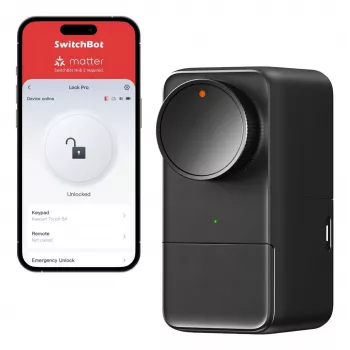 SwitchBot Smart Lock Pro elektroniskā durvju slēdzene melna