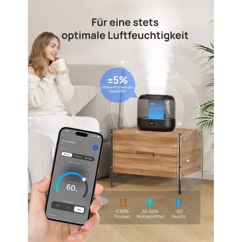 Dreo 420S gaisa mitrinātājs 4L, 36h, 420 - Smart