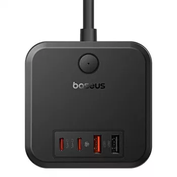 Baseus PowerCombo universālais pagarinātājs iekštelpām Melns
