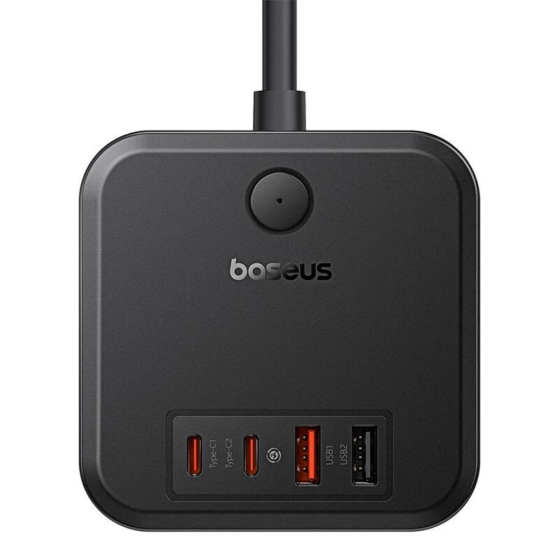 Baseus PowerCombo universālais pagarinātājs iekštelpām Melns