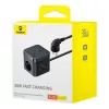 Baseus PowerCombo universālais pagarinātājs iekštelpām Melns