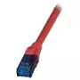 EFB RJ45 Patch Kabelis Cat.6A U/UTP LSZH Premium 500MHz Sarkans 0,15m