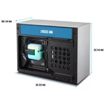Lian Li x DAN Cases A4-H2O PC korpuss, mini korpuss, Mini-ITX, PCIe 5.0 stāvvads - Sudrabs