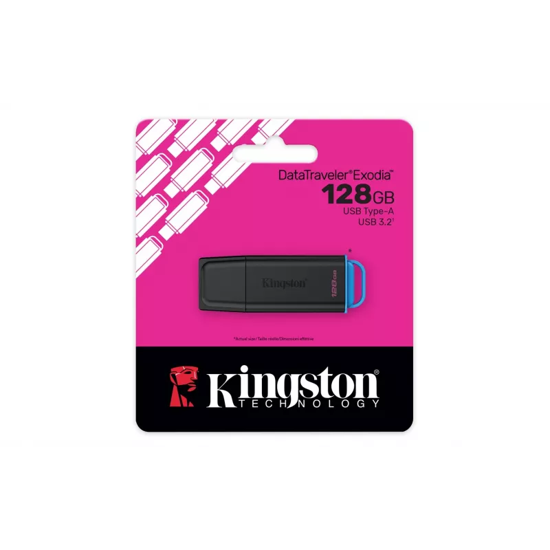 Kingston DataTraveler Exodia 128GB USB 3.2 Gen 1 zibatmiņa melna/zila