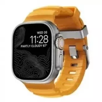 NOMAD Rocky Point Band - siksniņa Apple Watch 46mm/49mm ar FKM un titānu (sol, dabīga aparatūra)