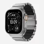 NOMAD Stratos Band - titāna aproce Apple Watch 49mm ar FKM (dabīgs titāns, melns FKM)