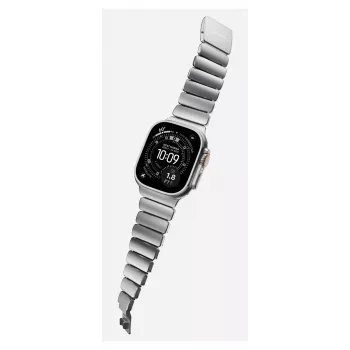 NOMAD Stratos Band - titāna aproce Apple Watch 49mm ar FKM (dabīgs titāns, melns FKM)