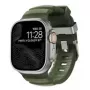 NOMAD Rocky Point Band – siksniņa Apple Watch 46mm/49mm ar FKM un titānu (meža zaļš, dabīga aparatūra)