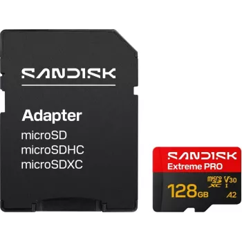 SanDisk microSDXC Extreme PRO 128 GB UHS-I V30 A2 līdz 250 MB/s lasīšana