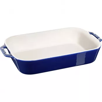 Staub Keramikas Taisnstūra Trauks, tumši zils, 34x24x7.6 cm