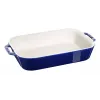 Staub Keramikas Taisnstūra Trauks, tumši zils, 34x24x7.6 cm