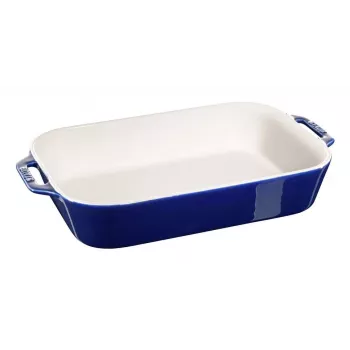 Staub Keramikas Taisnstūra Trauks, tumši zils, 34x24x7.6 cm