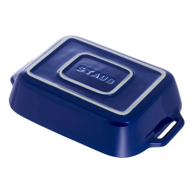 Staub Keramikas Taisnstūra Trauks, tumši zils, 34x24x7.6 cm