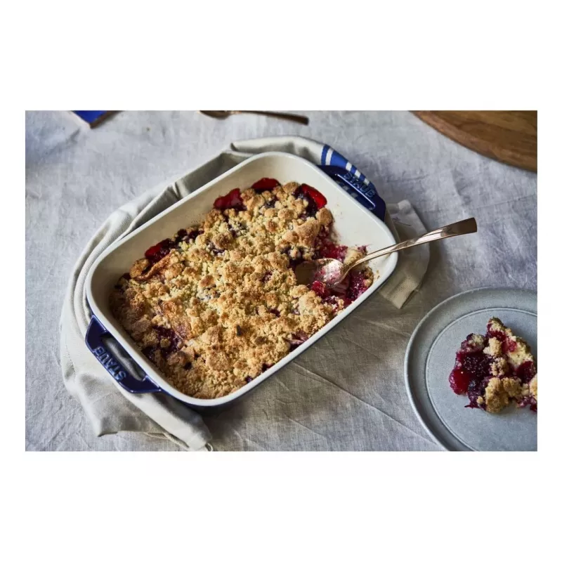 Staub Keramikas Taisnstūra Trauks, tumši zils, 34x24x7.6 cm