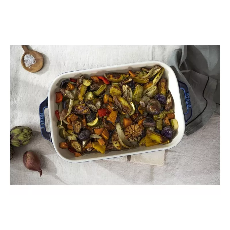 Staub Keramikas Taisnstūra Trauks, tumši zils, 34x24x7.6 cm